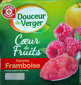 Coeur de fruits pomme framboise