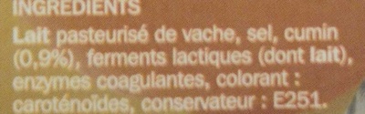Dés de gouda au cumin 30% Mat. Gr. ingredients label