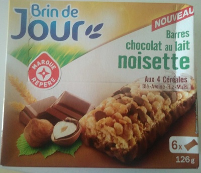 Barres céréales chocolat au lait noisette x 6