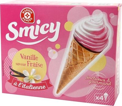 Cônes à l'italienne vanille saveur fraise x 4