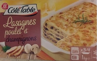 Lasagnes de poulet et champignons surgelées