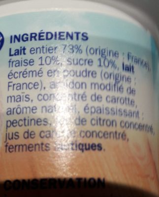 Yaourt aux fruits avec morceaux Délisse ingredients label