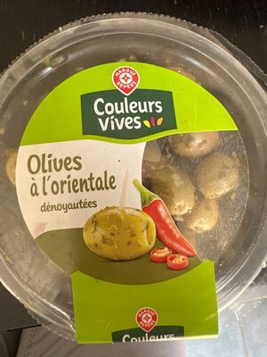 Olives à l'orientale dénoyautées front packaging