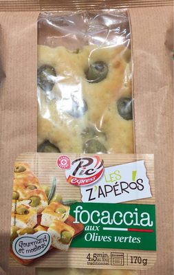 Focaccia aux olives vertes front packaging
