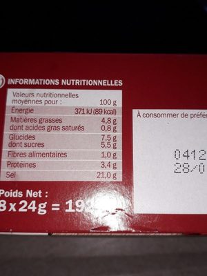 Bouillon gelee boeuf ingredients label