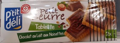 Petit beurre tablette Chocolat  au lait aux noisettes front packaging