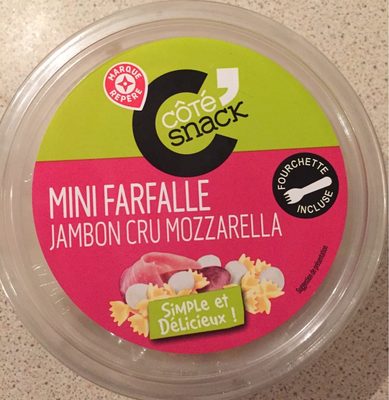 Salade mini farfalle jambon cru mozzarella