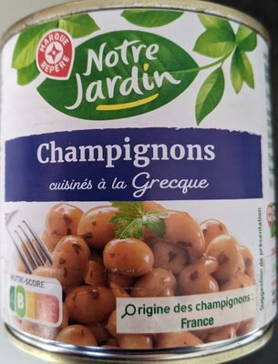 Champignons cuisinés à la grecque front packaging