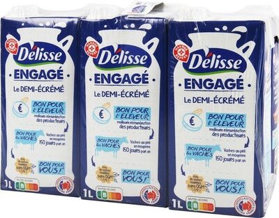 Lait demi-écremé engagé briques