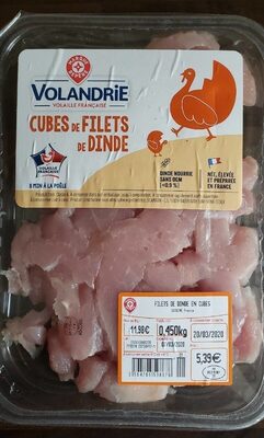 Cubes de filets de dinde front packaging