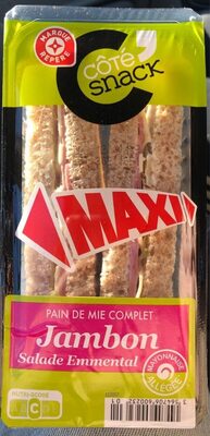 Sandwich pain de mie complet Jambon salade emmental
