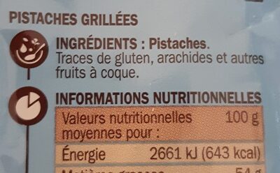 pistaches ingredients label