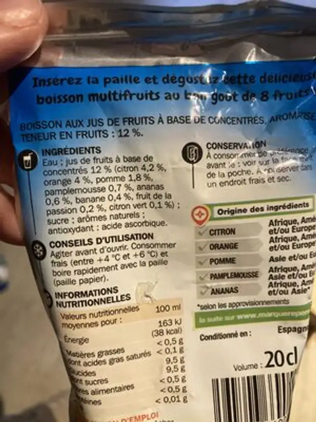 Jafun ingredients label