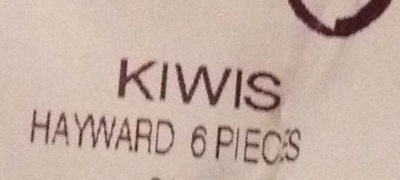 Kiwis ingredients label