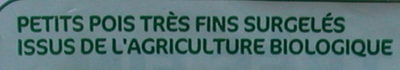Petits pois très fins surgelés ingredients label