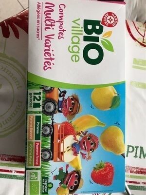 Bio village - Compotes multi variétés allégées en sucres bio