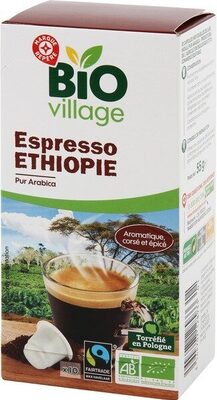 Capsules de café espresso bio Max Havelaar Ethiopie x 10 front packaging