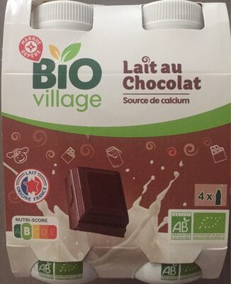 Lait au chocolat bio bouteille front packaging