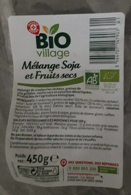 Melange soja fruits secs bio front packaging