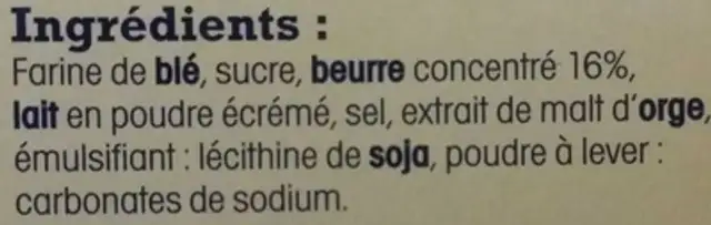 Crêpes dentelle de Bretagne Pur beurre ingredients label