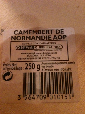 Camembert de Normandie AOP front packaging