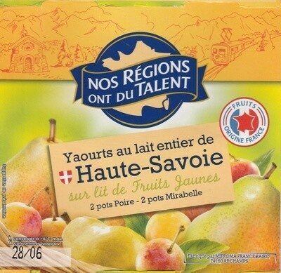 Yaourts au lait entier de haute-savoie sur lit de fruits