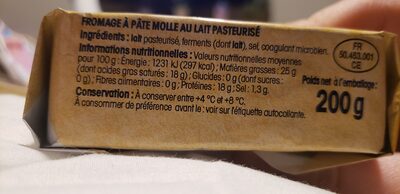 Carré de Bretagne ingredients label