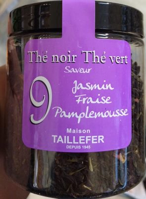 Thé Noir, Thé Vert saveur Jasmin, Fraise, Pamplemousse front packaging
