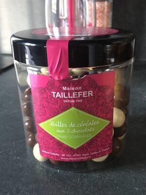 Billes de cereales au 3 chicolat front packaging