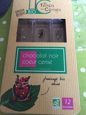 Chocolat noir coeur cerise front packaging