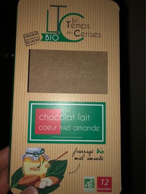 Chocolat lait coeur miel amande front packaging