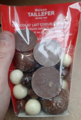 Chocolat lait coeur caramel