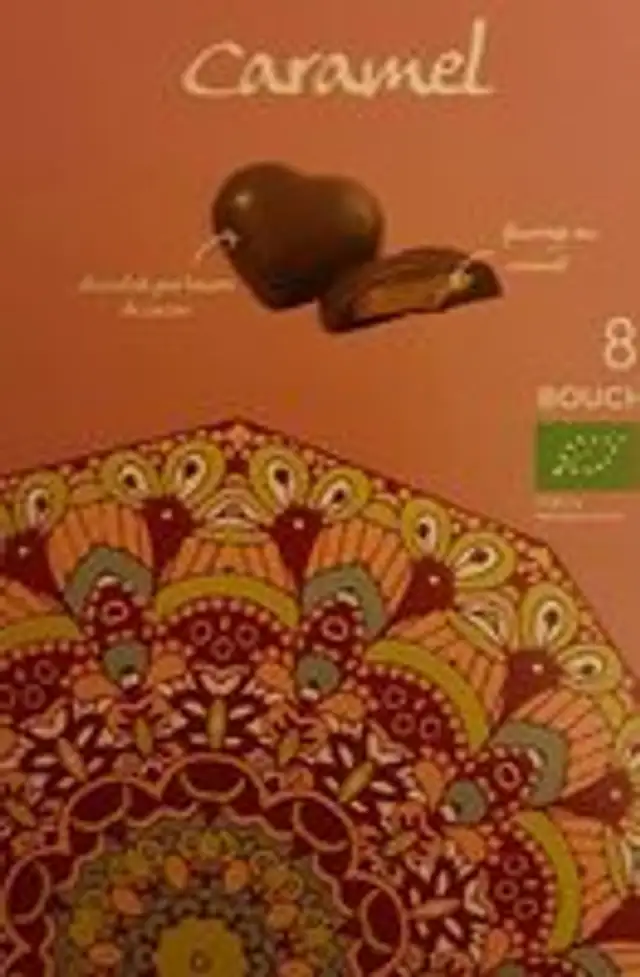 Chocolat lait coeur caramel
