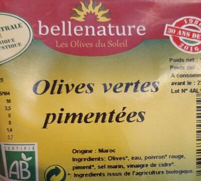 Olives vertes pimentées