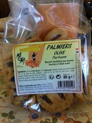 Palmiers olive pur beurre front packaging