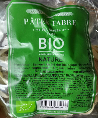 pâtes nature
