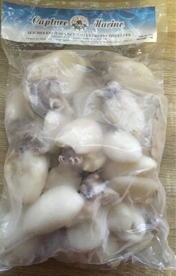 Seiches entières nettoyées crues congelées front packaging