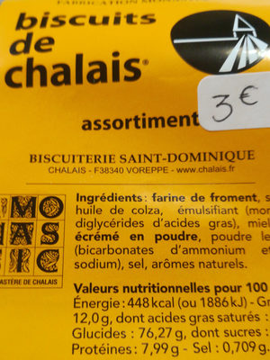 Biscuits De Chalais front packaging