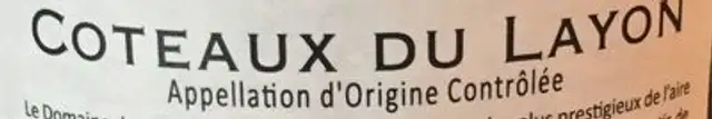 Coteaux du layon ingredients label