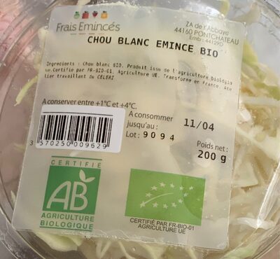 Chou blanc emincé bio