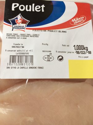 Filets de poulet blanc