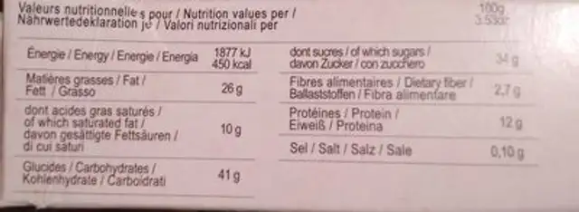 Gâteau Aux Amandes Et Au Citron Sans Gluten nutrition facts table