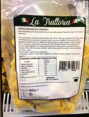 Tortellonis ricotta épinards front packaging