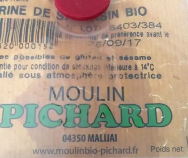 Farine de sarazin ingredients label