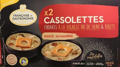 Cassolettes cuisinées à la volaille, riz de veau et bolets
