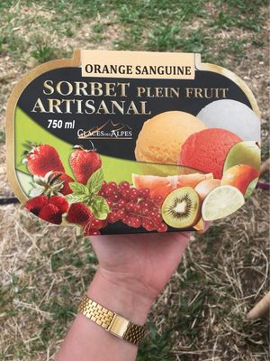 Sorbet plein fruit artisanal orange sanguine