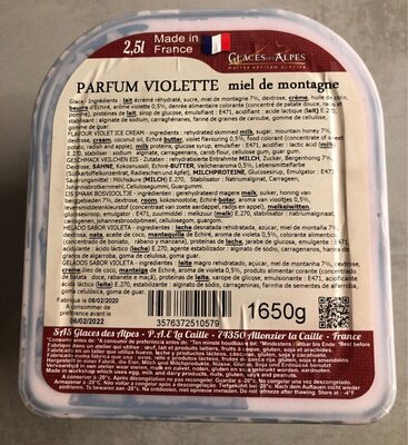 Glace parfum violette et miel de montagne
