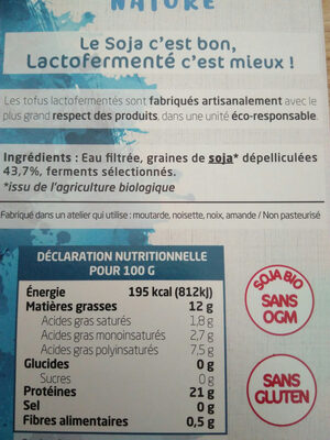 Tofu Lactofermenté nature front packaging