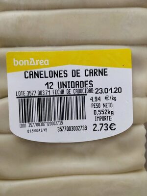 Canelones de carne