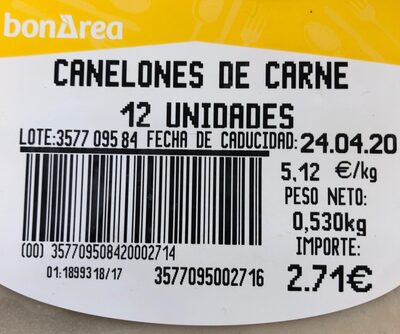 Canelones de carne